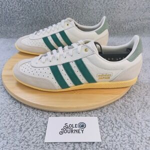 Adidas Japan Sneakers White Green Buttery Leather Women 9.5 Athleisure Blokecore